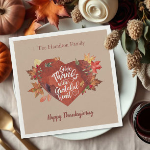 Give Thanks With Grateful Thanksgiving Napkins