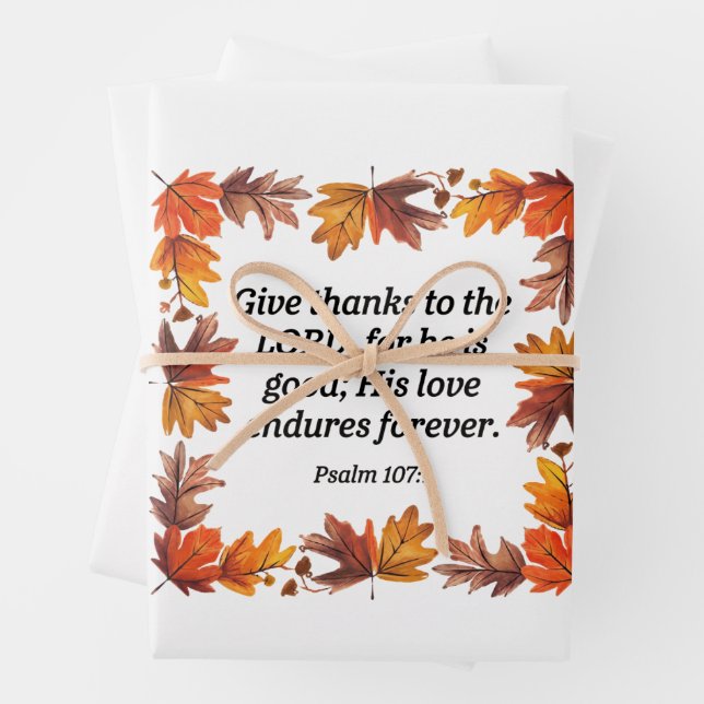 Give Thanks Wrapping Paper Sheet (In situ)