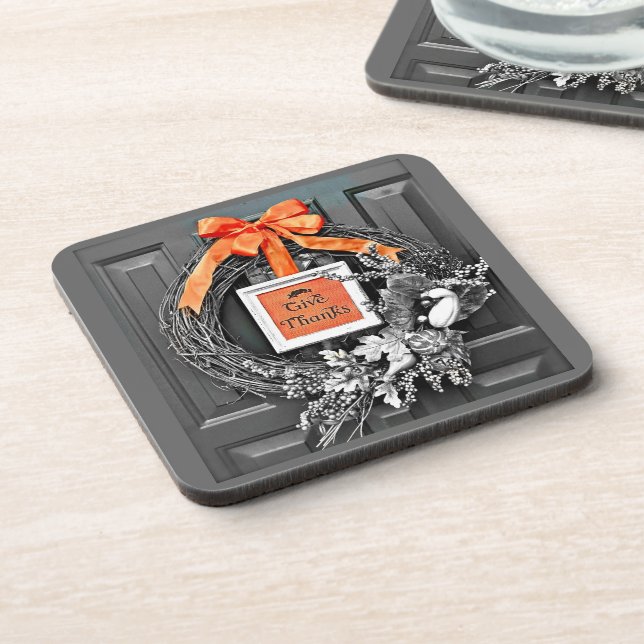 Give Thanks Wreath Coaster (Left Side)