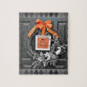 Give Thanks Wreath Jigsaw Puzzle