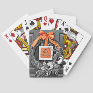 Give Thanks Wreath Playing Cards