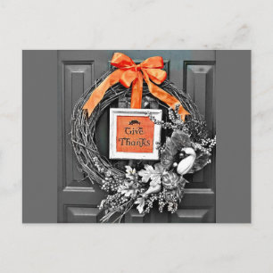 Give Thanks Wreath Postcard