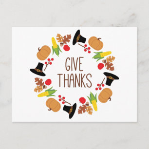 Give Thanks Wreath Postcard