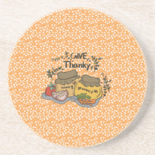 "Give Thanky'" Turkey and Harvest Coaster