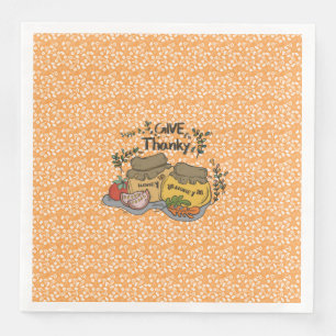 "Give Thanky'" Turkey and Harvest Napkin