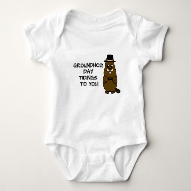 Give the gift of a Groundhog this yearGroundhog Da Baby Bodysuit (Front)
