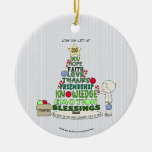 Give the Gift of: Word Tree  Ceramic Ornament