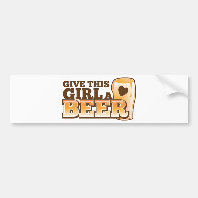 Give this girl a Beer ND Bumper Sticker (Front)