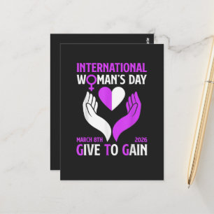 Give to Gain Happy Women's Day Postcard
