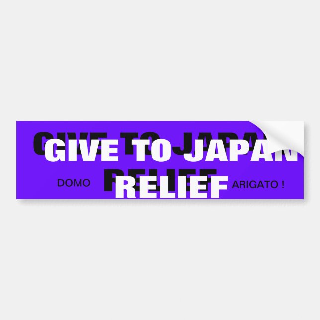 GIVE TO JAPAN RELIEF BUMPER STICKER (Front)