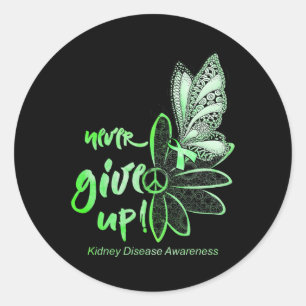 Give Up Butterfly Kidney Disease Awareness Gift Classic Round Sticker