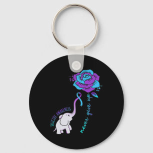 Give Up Happy Suicide Awareness Support Graphic Key Ring