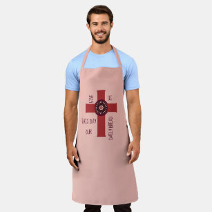 Give Us This Day Bible Verse Christian Cross Apron
