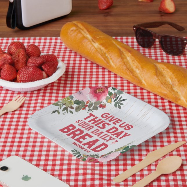 Give Us This Day Our Daily Bread Paper Plate (Picnic)