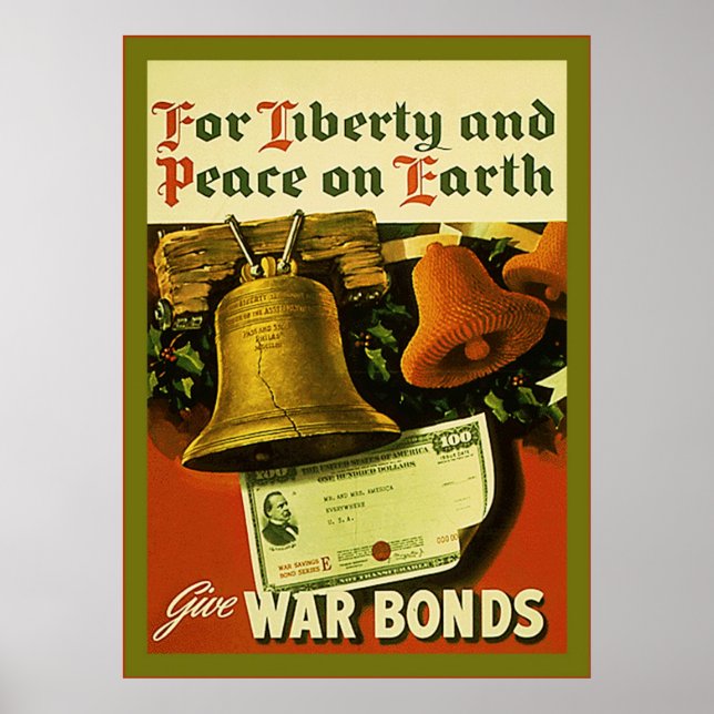 Give War Bonds ~ Vintage WW2 Poster (Front)