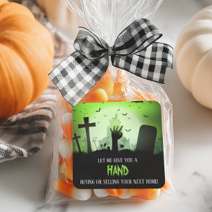 Give You a Hand Halloween Pop By Square Sticker