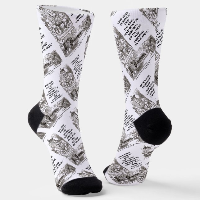 Give Your Evidence Don't Be Nervous Wonderland Socks (Angled)