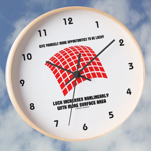 Give Yourself Opportunities Luck Surface Area Math Clock (Psychology clock for any risk taker who needs some advice on how to attract luck)