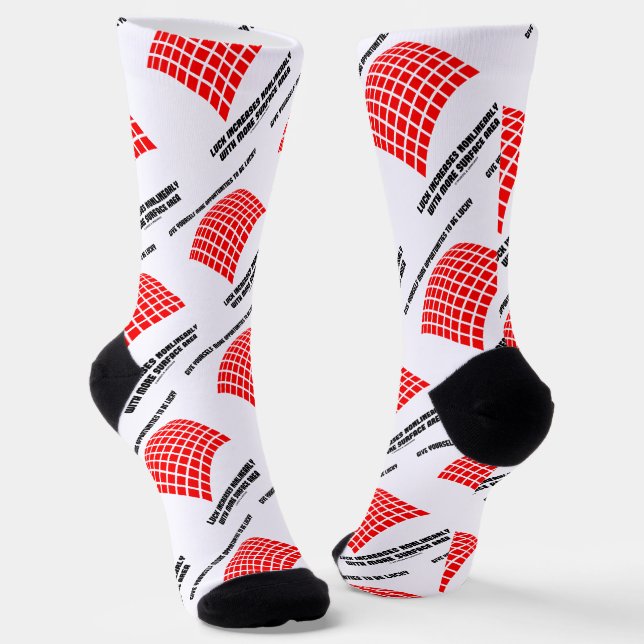 Give Yourself Opportunities Luck Surface Area Math Socks (Angled)
