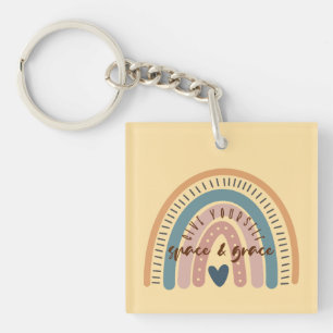 Give Yourself Space and Grace Affirmation Key Ring