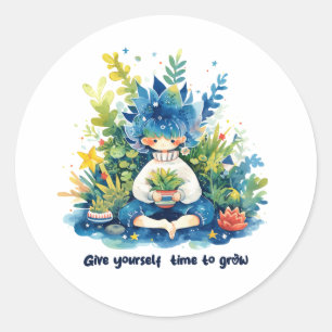Give Yourself Time To Grow - Classic Round Sticker