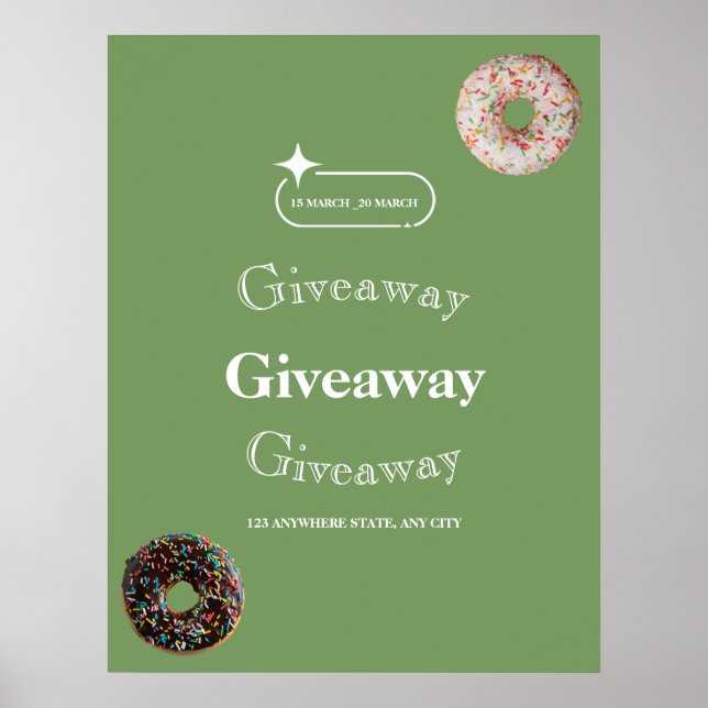 Giveaway Flyer, Social Media Giveaway Poster (Front)