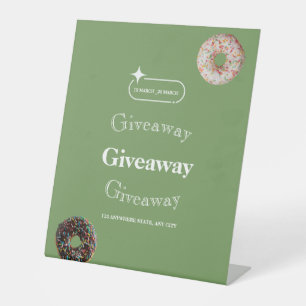 Giveaway Flyer, Social Media Giveaway Poster Pedestal Sign