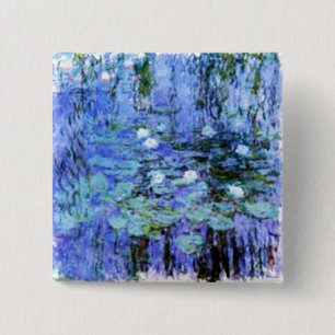giverny lily pond by the master Monet 15 Cm Square Badge