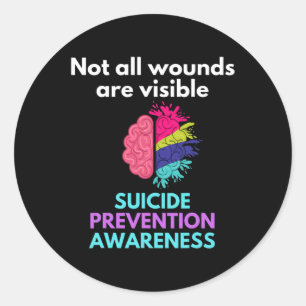 Gives The Pain To Someone Else. Suicide Awareness. Classic Round Sticker
