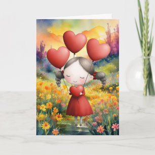 GIVING ALL THE LOVE IN HER HEART CARD