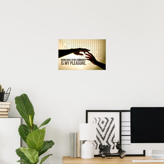 "Giving back is pleasure" Motivation Affirmation Poster (Home Office)