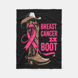 Giving Breast Cancer The Boot Cowboy Design Fleece Blanket
