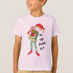 Giving Elf Basic Kid’s Unisex Holiday Elf T-Shirt