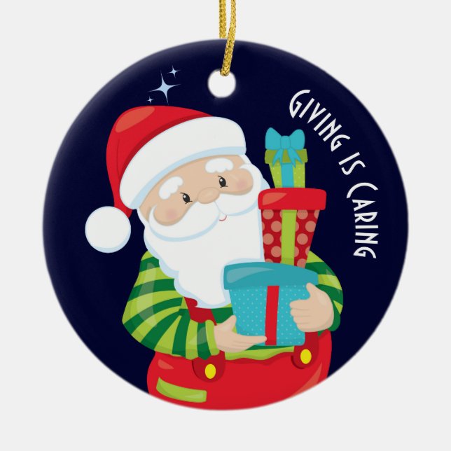 Giving is caring ceramic ornament (Front)