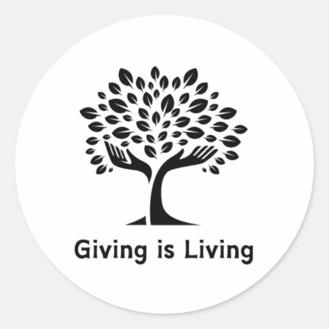 Giving is Living Classic Round Sticker (Front)