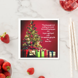 Giving of Gifts Saying Christmas Cocktail Napkin