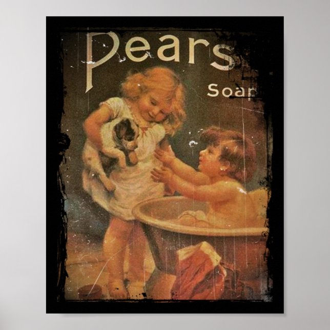 Giving Puppy a Bath with Pears Soap Poster (Front)