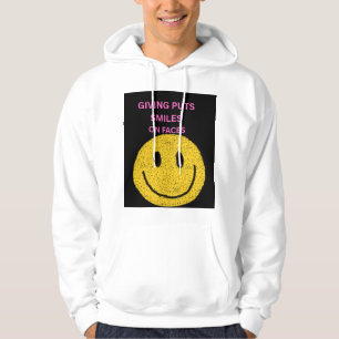 Giving Puts Smiles on Faces Inspirational Men's Pu Hoodie