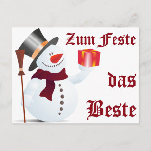 Giving Snowman for Christmas / X-mas Holiday Postcard
