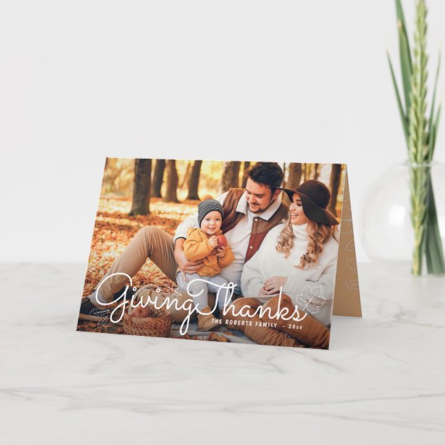 GIVING THANKS | elegant thanksgiving photo card (Front)