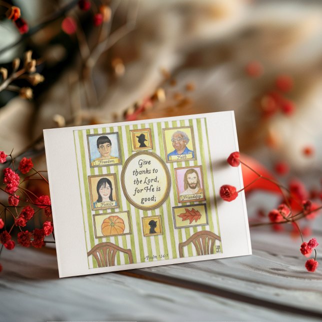 Giving Thanks Portraits Thanksgiving Inspirational Postcard (Creator Uploaded)