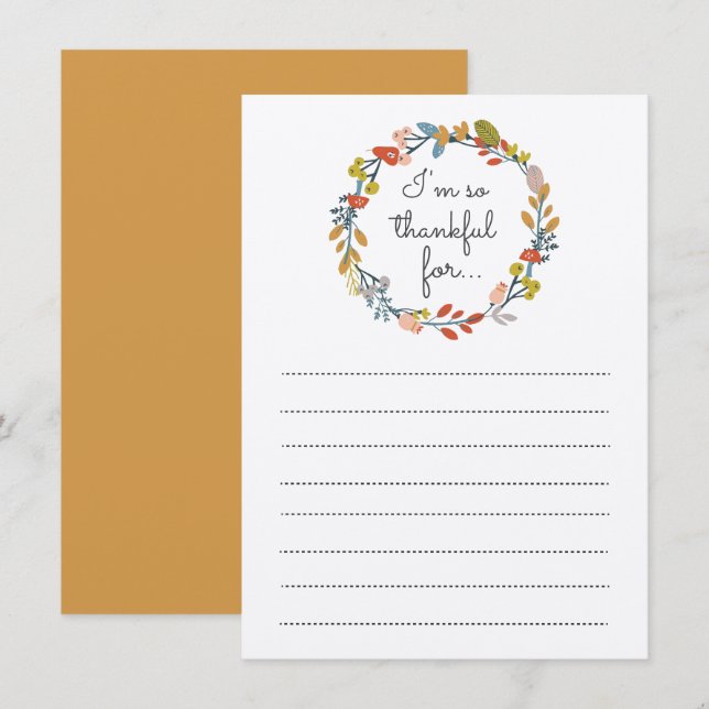 Giving Thanks Thanksgiving Table Activity Invitation (Front/Back)
