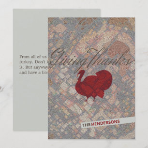 Giving Thanks Turkey Greeting Card