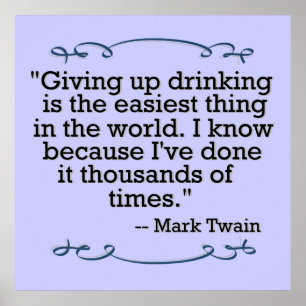 Giving up drinking poster