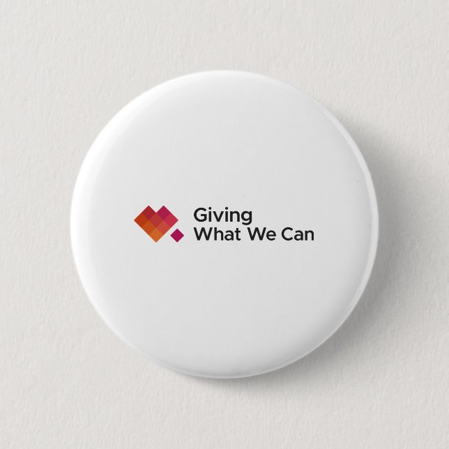 Giving What We Can Logo Wide 6 Cm Round Badge (Front)