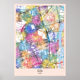 Giza Egypt City Map Poster