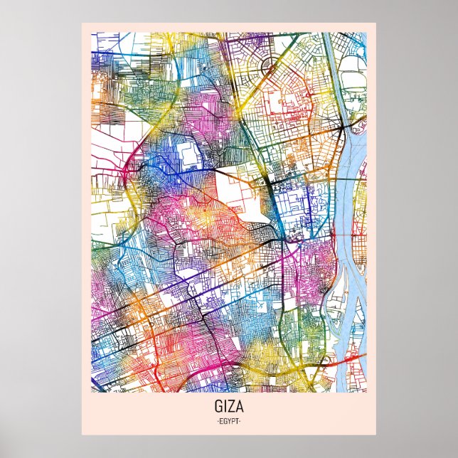 Giza Egypt City Map Poster (Front)