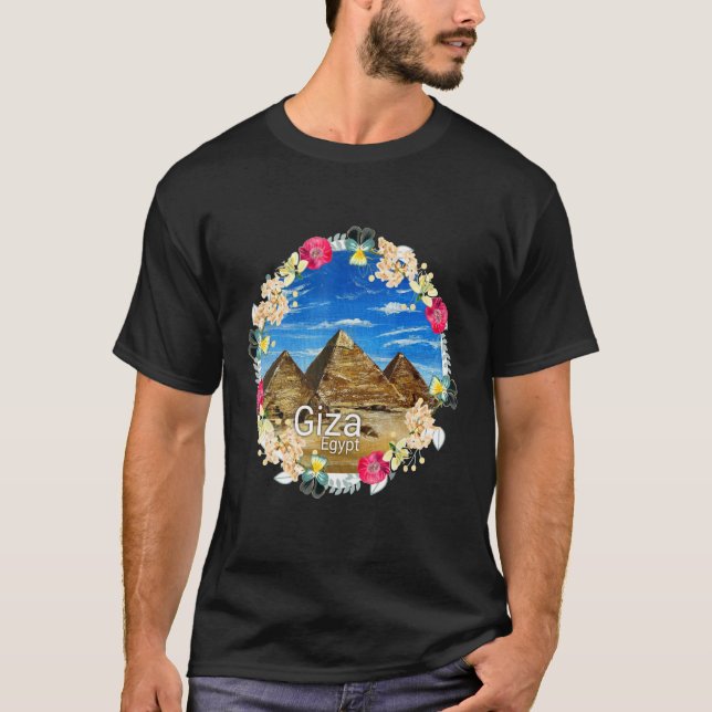 Giza Egypt Pyramid Watercolour design - Saxon Merc T-Shirt (Front)