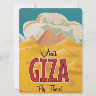 Giza, Egypt Vintage Travel Poster Invitation