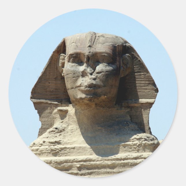 giza great sphinx classic round sticker (Front)